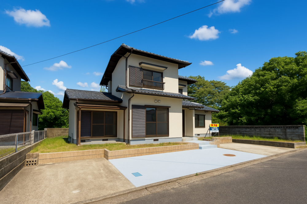 温もりある木目とレンガが調和する温もりある家